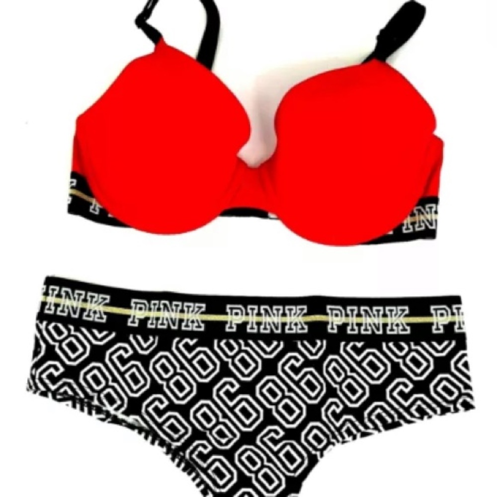 PINK VS 34D Wear Everywhere Lightly Lined Bra Set